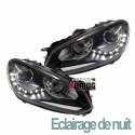 PHARES DIURNES DRL NOIRS GOLF 6 (03759)