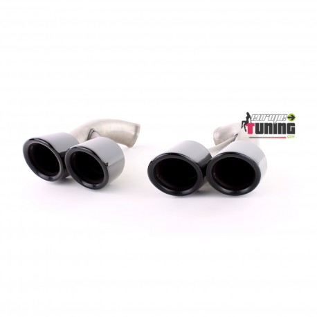 DOUBLES SORTIES SILENCIEUX ECHAPPEMENT SPORT GTS NOIRES PORSCHE 958 TYPE 92A (04968)