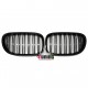 GRILLES CALANDRES SPORT NOIR DOUBLES LAMES BMW SERIE 7 F01 F02 2008-2016 (05124)