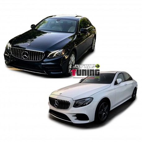 GRILLE CALANDRE SPORT NOIRE ET CHROME PACK GTR POUR MERCEDES CLASSE E W213 (04966)