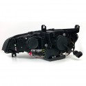 PHARES NOIRS ANNEAUX LED 3D 6000K AU XENON AVEC FEUX DE VIRAGES BMW X5 E70 2007-2010 PH1 (05348)