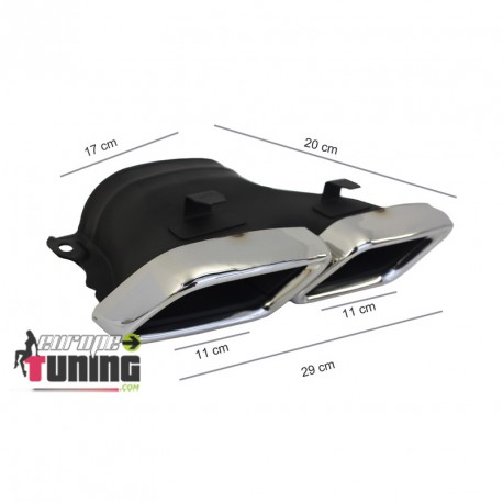 DOUBLE SORTIES ECHAPPEMENT LOOK AMG POUR MERCEDES CLASSE C W205 APRES 2014 (04581)
