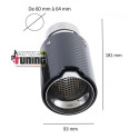 4 SORTIES SILENCIEUX ECHAPPEMENT SPORT CARBONE PACK M V8 UNIVERSELLES BMW (05390)
