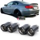 4 SORTIES SPORT UNIVERSELLES RONDES CARBONE NOIR POUR SILENCIEUX ECHAPPEMENT (05393)