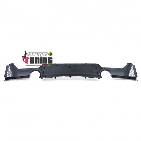 DIFFUSEUR SPORT NOIR BRILLANT SORTIES DROITE ET GAUCHE BMW SERIE 4 COUPE F32 F36 PACK M (05395)