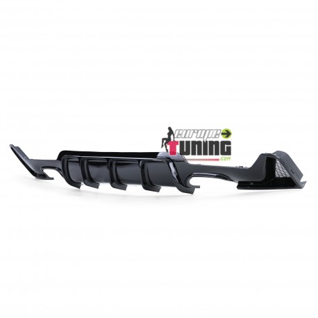 DIFFUSEUR SPORT NOIR BRILLANT 4 SORTIES DROITE GAUCHE BMW SERIE 4 COUPE F32 F36 PACK M (05396)
