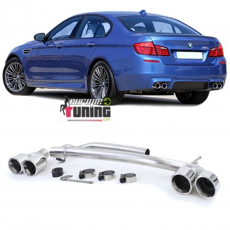 SORTIES ECHAPPEMENT INOX CONVERSION 4 SORTIES DUPLEX BMW SERIE 5 F10 F11 F12 F13 (05409)