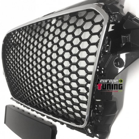 CALANDRE SPORT LOOK RS3 NOIRE ET CHROME AUDI A3 8V 2012-2016 (04837)