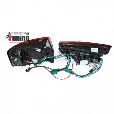 FEUX NOIRS A LED DYNAMIQUES AUDI A6 C7 BERLINE LOOK PHASE 2 POUR PHASE 1 2011-2014 (05446)