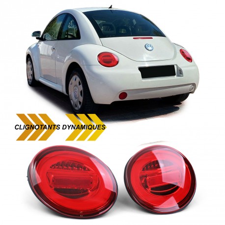 FEUX SPORT ROUGES TUBES LED CELIS VOLKSWAGEN VW NEW BEETLE PH1 1998-2005 (05420)