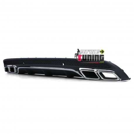 DIFFUSEUR NOIR PACK C63 AVEC DOUBLES SORTIES CHROME MERCEDES CLASSE C W205 & S205 PH1 (054785)