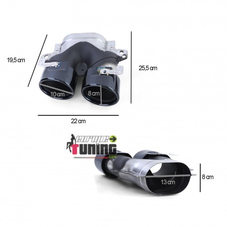 DOUBLES SORTIES RONDES ECHAPPEMENT NOIRES SPORT LOOK PACK AMG E53 MERCEDES CLASSE E W213 (05476)