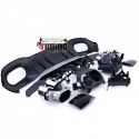 DIFFUSEUR NOIR SPORT AVEC DOUBLES SORTIES RONDES CHROME MERCEDES CLASSE A W177 PACK SPORT (05481)