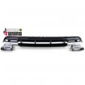 DIFFUSEUR NOIR SPORT DOUBLES SORTIES CHROME MERCEDES CLASSE A W176 PH2 2015-2018 PACK SPORT (05486)