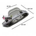 DIFFUSEUR NOIR SPORT DOUBLES SORTIES CHROME MERCEDES CLASSE A W176 PH2 2015-2018 PACK SPORT (05486)