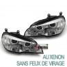 PHARES CHROME ANNEAUX LED 3D AU XENON SANS FEUX DE VIRAGE BMW X5 E70 2007-2010 PH1 (05499)