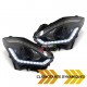 PHARES NOIRS CLIGNOTANTS LED DYNAMIQUES FEUX DE JOUR SUZUKI SWIFT III 2017- (05505)