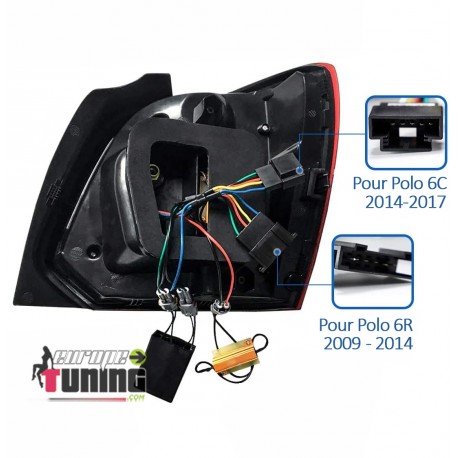 FEUX ROUGES BARRES CELIS ET CLIGNOTANTS LED DYNAMIQUES VOLKSWAGEN VW POLO V 6R & 6C (05588)