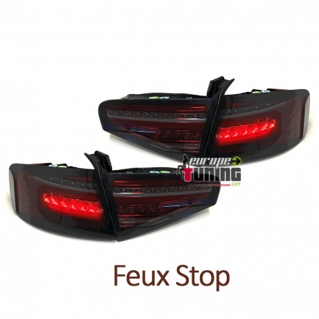 FEUX ROUGES NOIRS LED SEQUENTIELS DYNAMIQUES AUDI A4 B8 BERLINE PH2 A AMPOULES DE SERIE (05593)