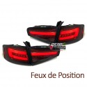 FEUX ROUGES NOIRS LED SEQUENTIELS DYNAMIQUES AUDI A4 B8 BERLINE PH2 A LED DE SERIE (05594)