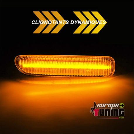 2 REPETITEURS NOIRS - CLIGNOTANTS SEQUENTIELS LED DYNAMIQUE BMW SERIE 3 E46 PH1 (05614)