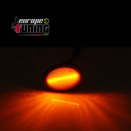 2 REPETITEURS NOIRS CLIGNOTANTS LATERAUX LED FIAT 500 - FORD KA - LANCIA YPSILON (05797)