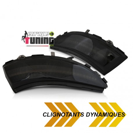 CLIGNOTANTS RETROVISEURS NOIRS LED SEQUENTIELS RENAULT CLIO IV 2012-2016 (05801)