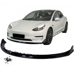 SPOILER AVANT LAME DE PARE CHOCS NOIR BRILLANT TESLA MODEL 3 (05836)