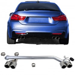 KIT CONVERSION 4 SORTIES ECHAPPEMENT CHROMEES DUPLEX BMW SERIE 4 F32 F33 F36 (05859)