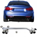 KIT CONVERSION 4 SORTIES ECHAPPEMENT CHROMEES DUPLEX BMW SERIE 4 F32 F33 F36 (05859)