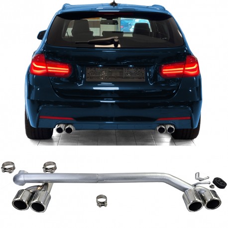 KIT CONVERSION 4 SORTIES ECHAPPEMENT CHROME DUPLEX BMW SERIE 3 F30 F31  (05861