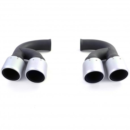 DOUBLES SORTIES ECHAPPEMENT SPORT GTS ARGENT MAT PORSCHE CAYENNE TYPE 92A (05866)