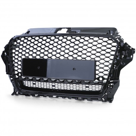 CALANDRE NOIRE BRILLANTE SPORT LOOK RS3 AUDI A3 8V 2012-2016 AVEC PDC (05872)