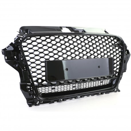 CALANDRE NOIRE BRILLANTE SPORT LOOK RS3 AUDI A3 8V 2012-2016 AVEC PDC (05872)