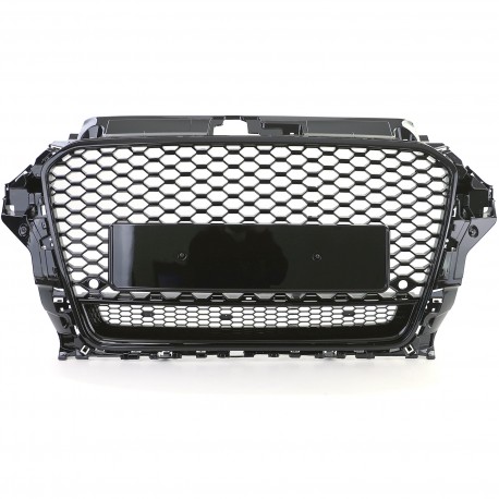 CALANDRE NOIRE BRILLANTE SPORT LOOK RS3 AUDI A3 8V 2012-2016 AVEC PDC (05872)
