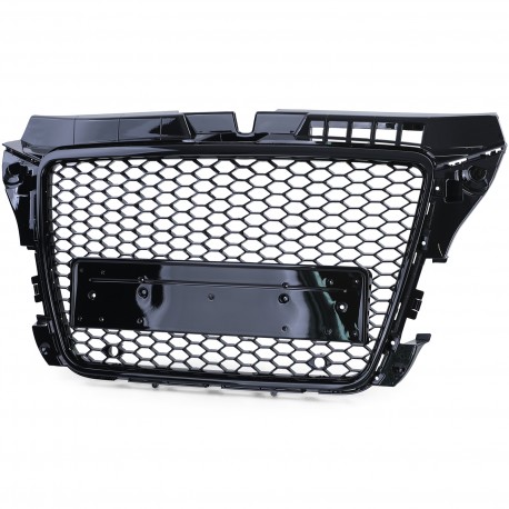 CALANDRE NOIRE BRILLANTE SPORT LOOK RS3 AUDI A3 8P2 AVEC PDC 2008-2012 (05873)
