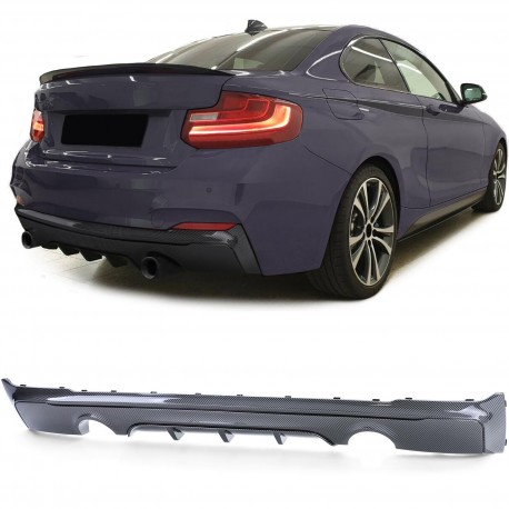 DIFFUSEUR SPORT LOOK CARBONE DOUBLE SORTIES BMW SERIE 2 COUPE F22 F23 M235i 240i (05892)