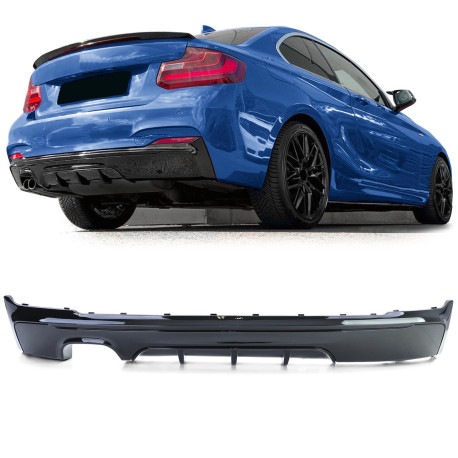 DIFFUSEUR SPORT NOIR BRILLANT BMW SERIE 2 COUPE F22 F23 PACK M (05896)