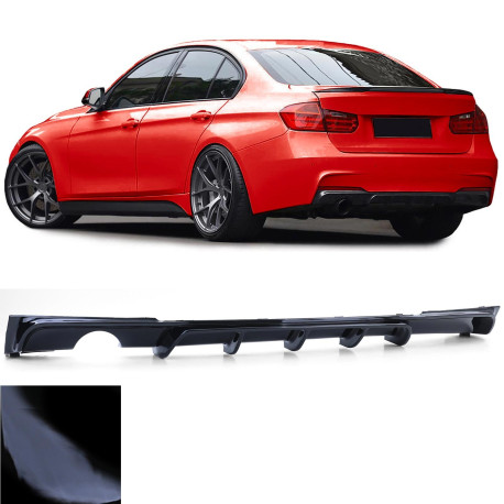 DIFFUSEUR SPORT NOIR BRILLANT POUR SIMPLE SORTIE BMW SERIE 3 TYPE F30 F31 EN PACK M (05918)
