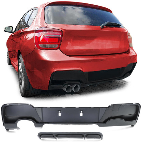 DIFFUSEUR SPORT NOIR MAT SIMPLE SORTIE BMW SERIE 1 TYPE F20 F21 120d 125i 125d  (05925)