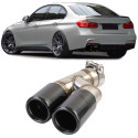 SORTIE DUPLEX NOIRES BRILLANTES ECHAPPEMENT SPORT BMW SERIE 3 F30 F31 (05949)