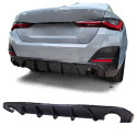 DIFFUSEUR SPORT NOIR BRILLANT SORTIES DROITE ET GAUCHE BMW SERIE 4 G26 GRAN COUPE (05960)