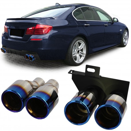 4 SORTIES ECHAPPEMENT DUPLEX SPORT CHROME BMW SERIE 5 F10 F11 F12 F13 (05428)