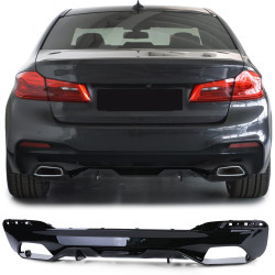 DIFFUSEUR SPORT NOIR DOUBLE SORTIE NOIR BRILLANT BMW SERIE 5 G30 G31 PACK M (05975)