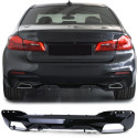 DIFFUSEUR SPORT NOIR DOUBLE SORTIE NOIR BRILLANT BMW SERIE 5 G30 G31 PACK M (05975)