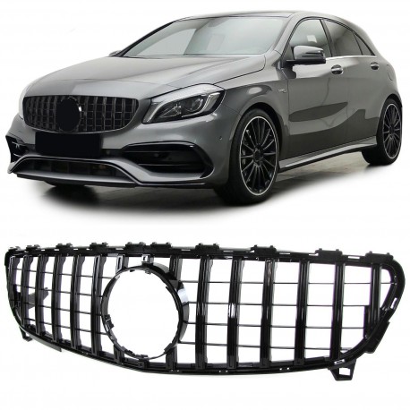 CALANDRE LIGNE AMG GT R FULL BLACK POUR MERCEDES CLASSE A W176 2015-2018 PH2 (05181)