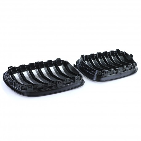 GRILLES CALANDRES SPORT NOIR BRILLANT DOUBLES LAMES BMW X3 F25 2010-2014 (05126)