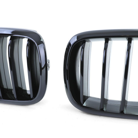GRILLES CALANDRES SPORT NOIR BRILLANT PACK M-PFM BMW X5 F15 ET X6 F16 (05125)