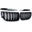 CALANDRES DOUBLES LAMES NOIR BRILLANT BMW SERIE 3 E90 BERLINE & E91 TOURING 2005-2008 (05064)