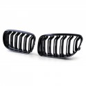 CALANDRES DOUBLE LAMES NOIR BRILLANT BMW SERIE 3 E90 & E91 LCI PHASES 2 08-12 (05035)